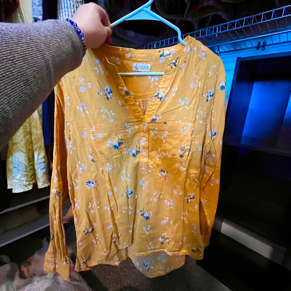 Yellow Floral Women's Top
